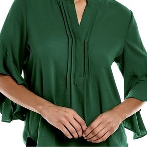 Vince Camuto Ruffle Sleeve Split Neck Blouse